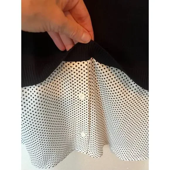 ADRIANNA PAPELL WOMENS WOVEN HEM CROP TWO FOR ONE SWEATER - Picture 7 of 15